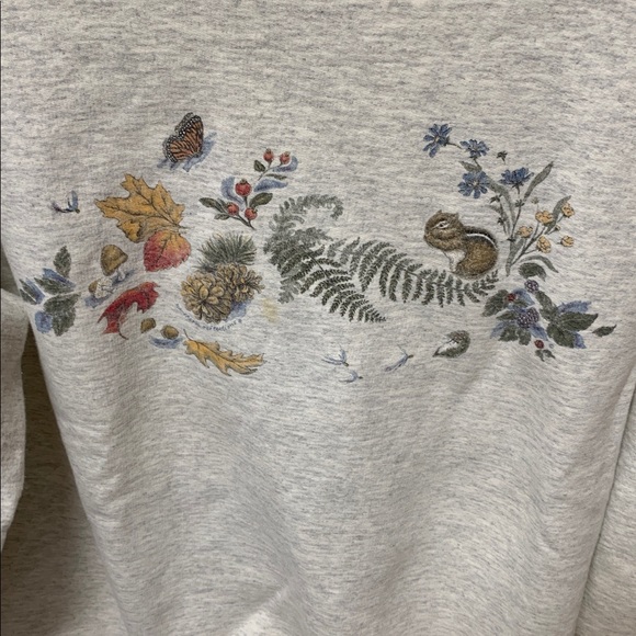 New CL Women’s Gray Sweatshirt with Nature Print - Picture 2 of 4